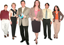 group of men, women in office apparel