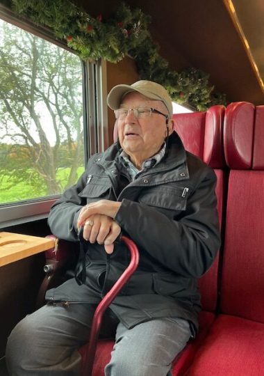Father-in-law in train in Waterloo